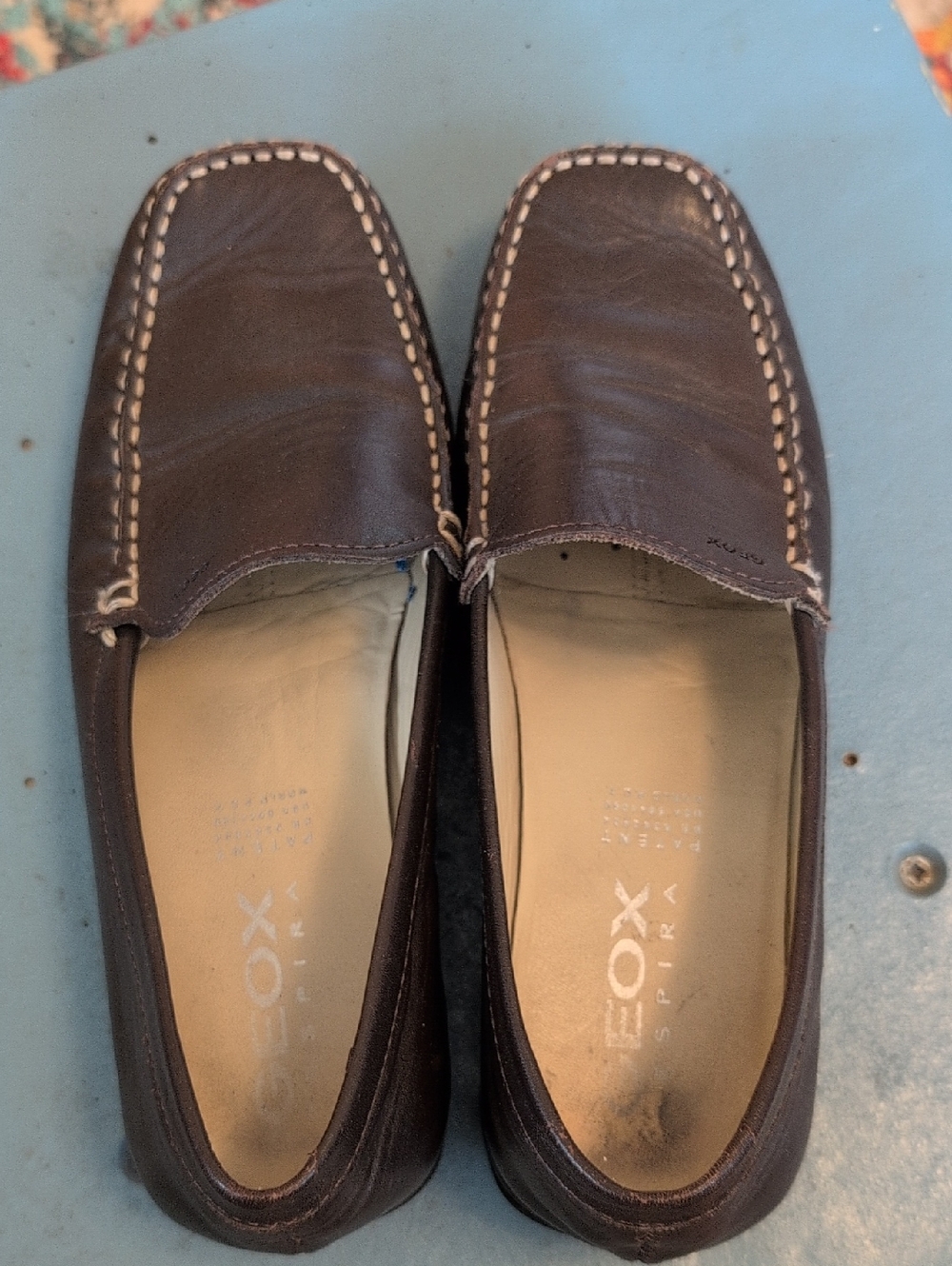 Geox Espira Brown Leather Moccasins Driving Shoes Size 6.5